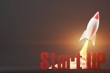 Çapraz çizgi film roket, siyah arka plan