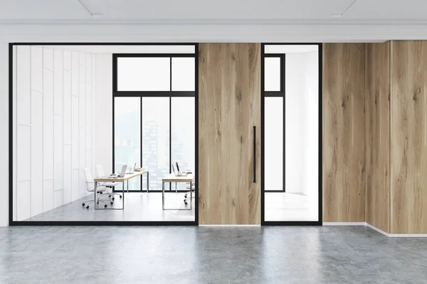 Interior of modern office lobby, glass