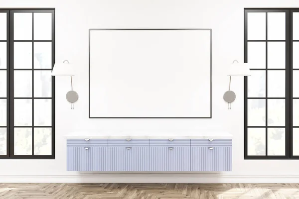 Interior moderno de la sala de estar, gabinete de madera — Foto de Stock