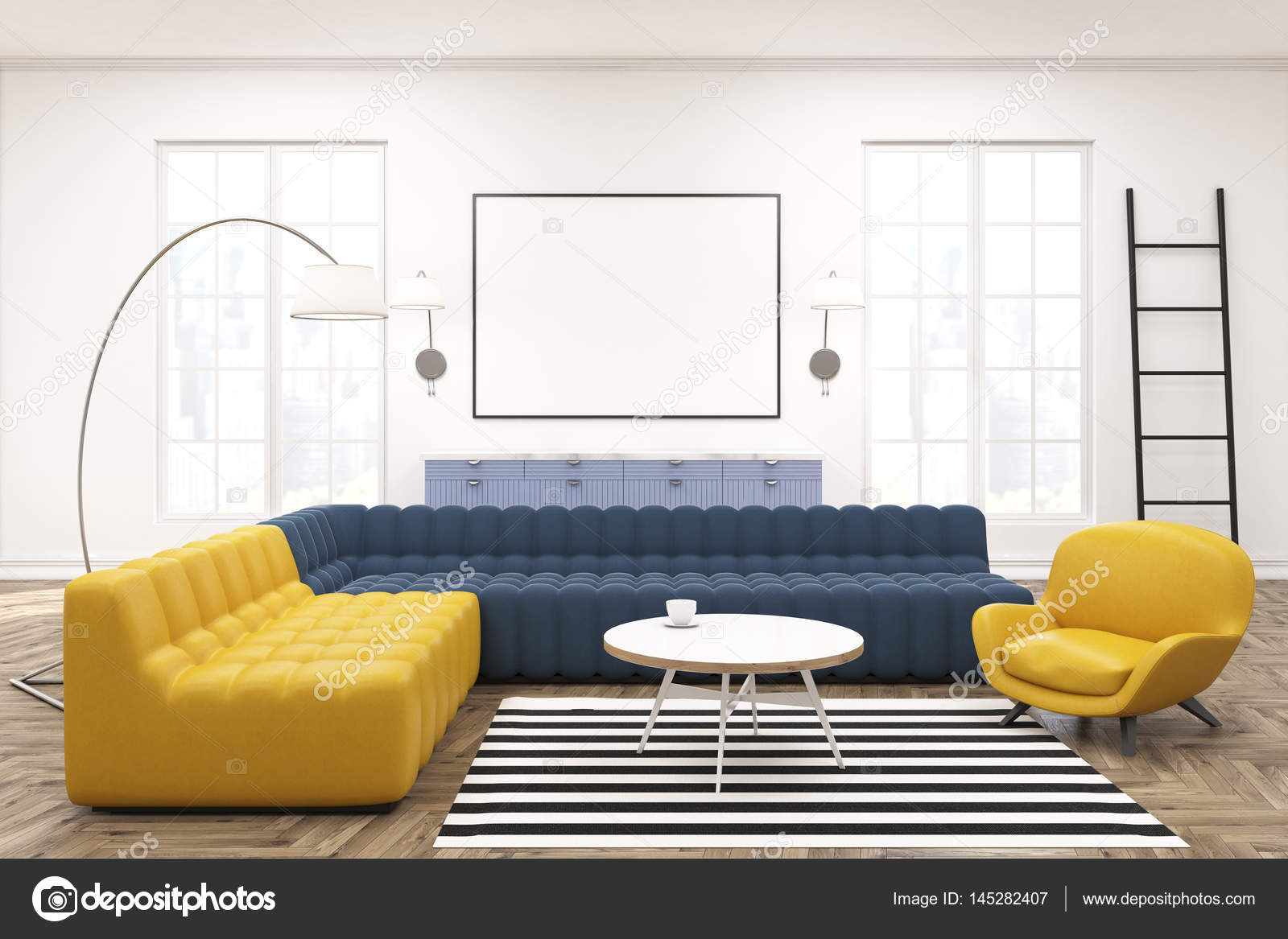 Poster di interni, salotto moderno, divani — foto stock ... Poster per salotto