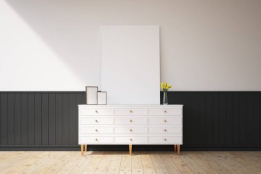 BT, beyaz duvar resimleri ile kabine