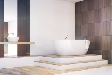 Banyo Köşe tonda bir ayna ile