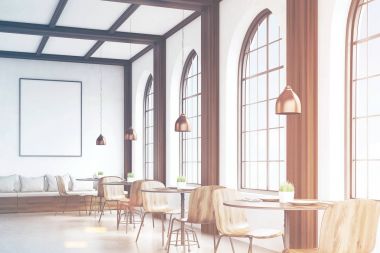 Kafe sandalye, gri, ile yan görünüm tonda