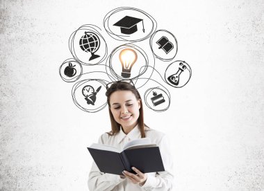 Kitap ve eğitim seçimi, beton ile kız