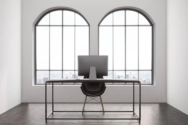Moderne kantoor interieur met twee vensters — Stockfoto