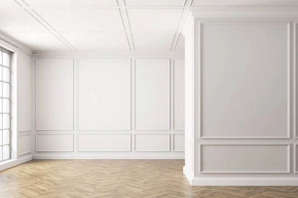 Pusty biały pokój z oknem, stonowanych — Zdjęcie stockowe