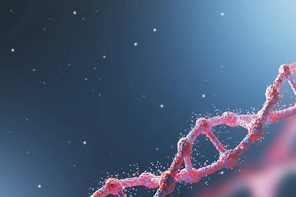 Catena di DNA diagonale rossa contro blu — Foto Stock