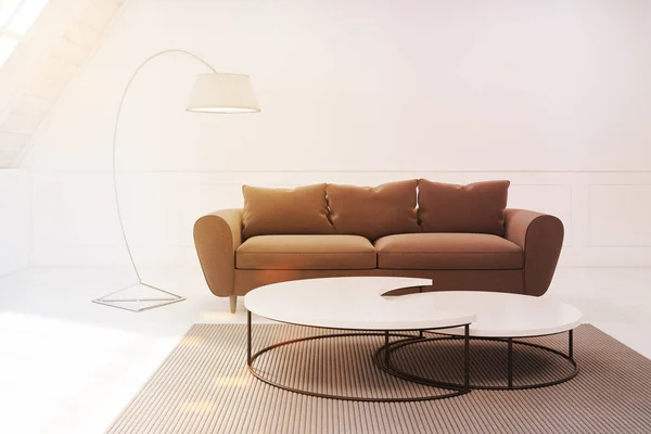 Beige Sofa und Tisch — Stockfoto