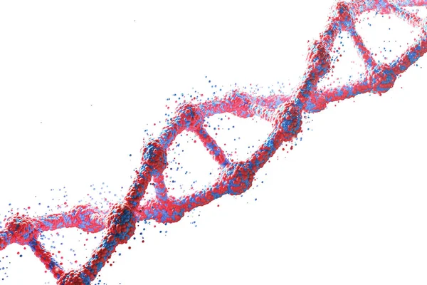 Красная диагональ цепи ДНК на белом фоне — стоковое фото