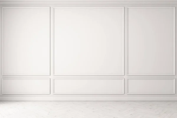 空荡荡的白色房间，白色地板 — 图库照片