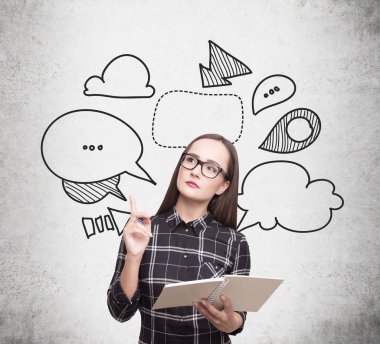 İnek kız ve konuşma kabarcıklar