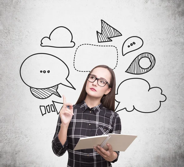 İnek kız ve konuşma kabarcıklar