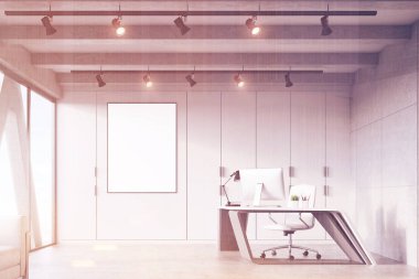 CEO office futuristik bir tabloyla tonda