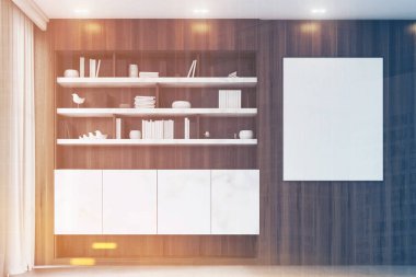 Tonda koyu ahşap çalışma alanı