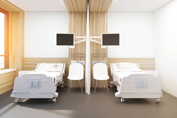 Ward z dwoma łóżkami, stonowanych obrazów — Zdjęcie stockowe