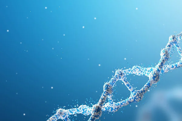 Catena di DNA diagonale blu contro blu — Foto Stock