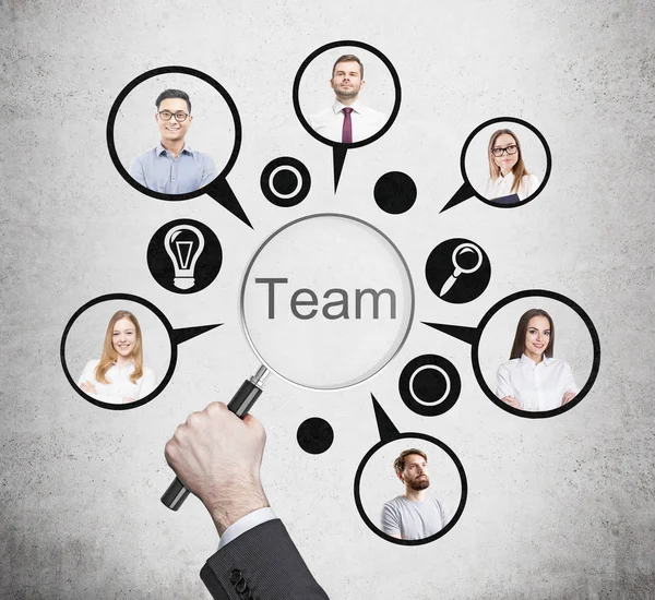 Handen på man bilda en business-team — Stockfoto