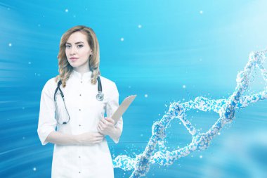 Kırmızı saçlı doktor ve dna zinciri
