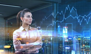 Kadın tüccar ofisinde