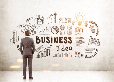 İş fikri seyir takım elbiseli adam