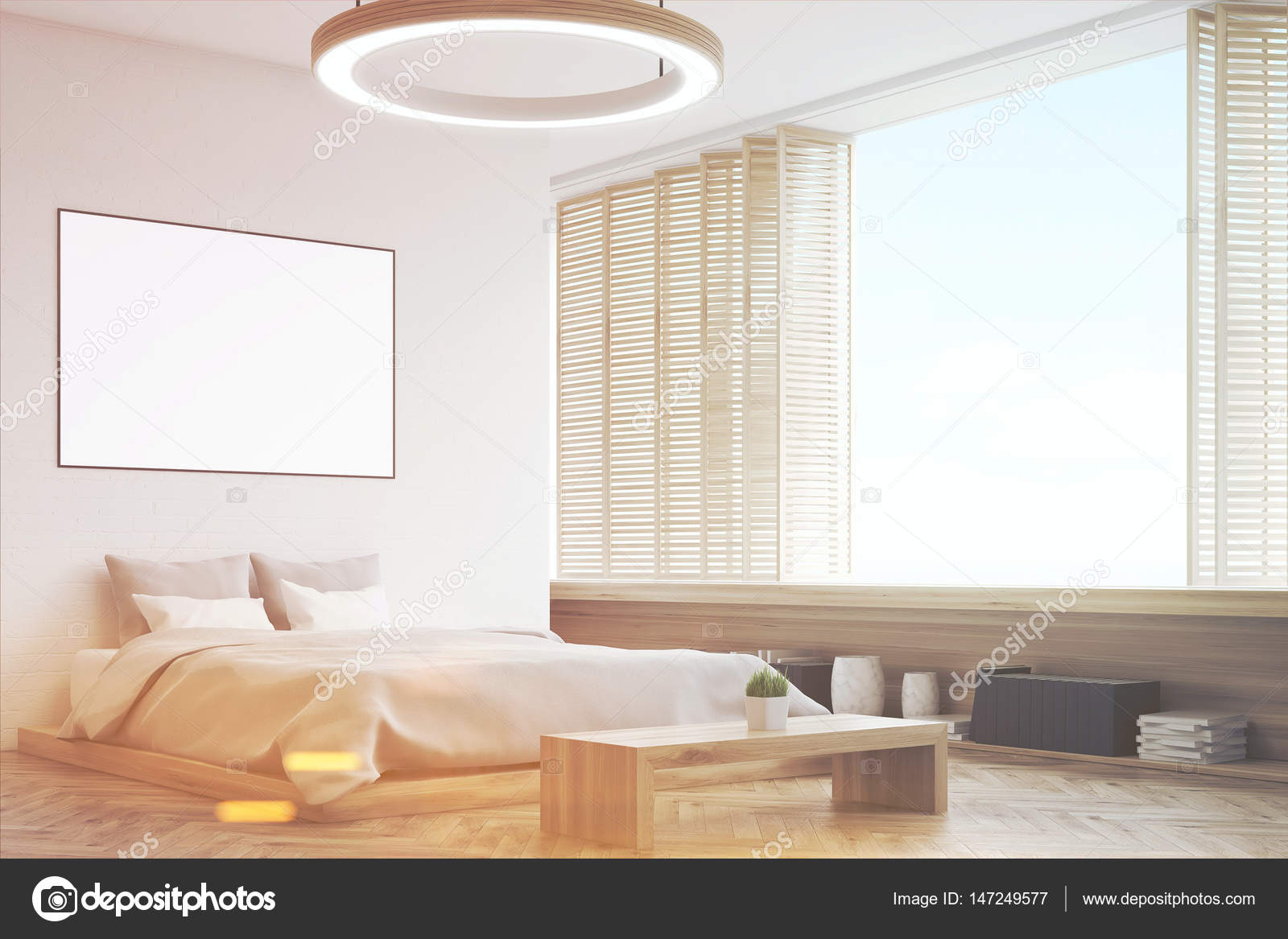 Hoek van een slaapkamer met een bankje, afgezwakt — Stockfoto ... Hoek van een slaapkamer met een bankje, afgezwakt — Stockfoto ...