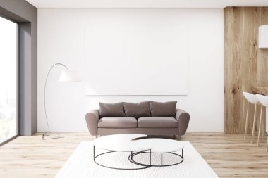 Kahverengi kanepe oturma odası