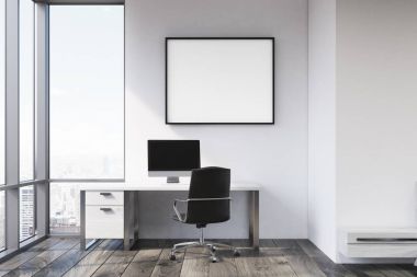 Gri duvar işyeri posteri ile