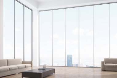 Panoramik pencerelere ile oturma odası