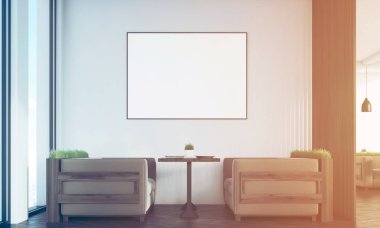 Cafe koyu divanlar ve çim, açık, tonda