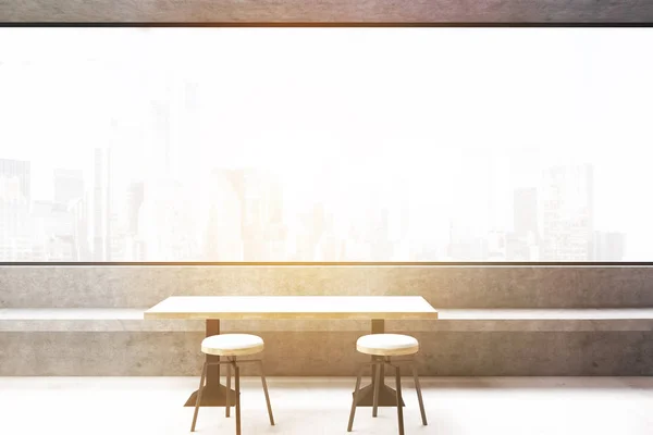 Cafe with panoramic window, toned — Stock Photo, Image