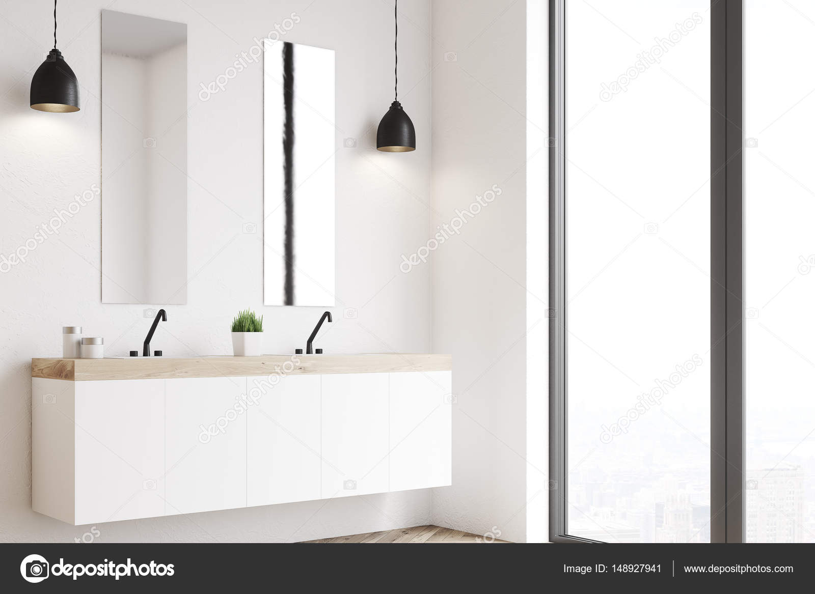 Moderne dubbele wastafel