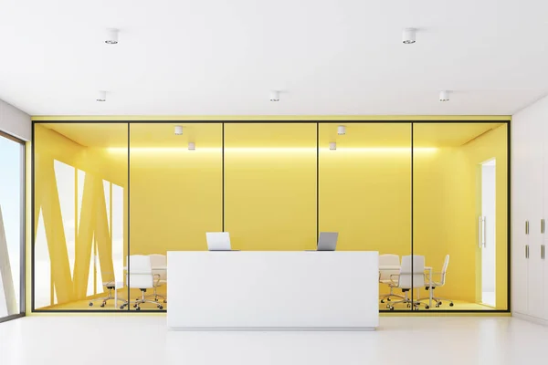 Reception and yellow meeting room — Stock Photo, Image