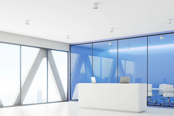 Reception e sala riunioni blu, lato — Foto Stock