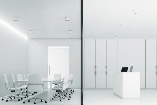 White meeting room and reception
