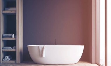 Banyo dolabı ve siyah duvar, tonda