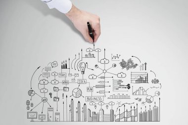 Adam el iş düzeni betona çizimi