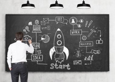 Adam çizim roket kroki