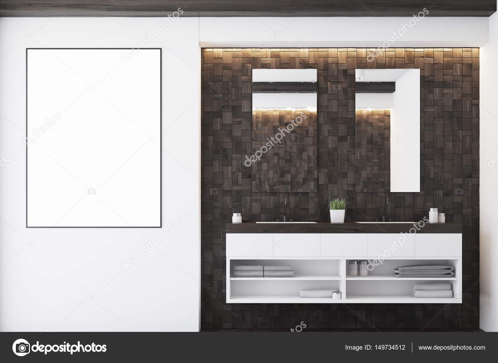 Donkere tegels badkamer, wastafel — Stockfoto © denisismagilov ... Donkere tegels badkamer, wastafel — Stockfoto © denisismagilov ...