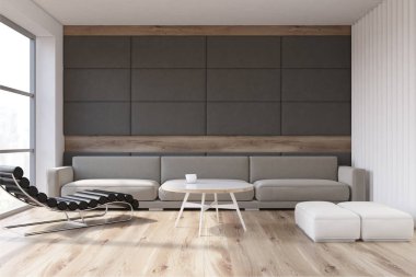 Masaj koltuğu, gri ile oturma odası