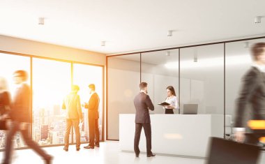 İnsanlar, yan ile gri ofis