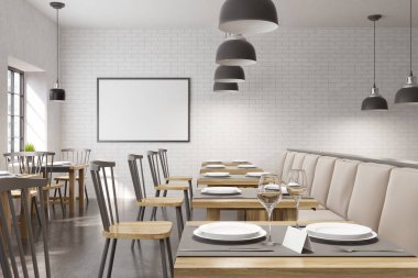 Cafe iç bir poster ile ön