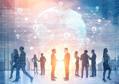 İş adamları, ağ ve dünya