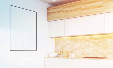 Mutfak tezgahları ve poster, tonda