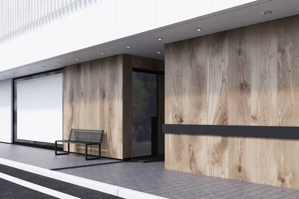 Vitrin, poster, tezgah, beyaz, yan