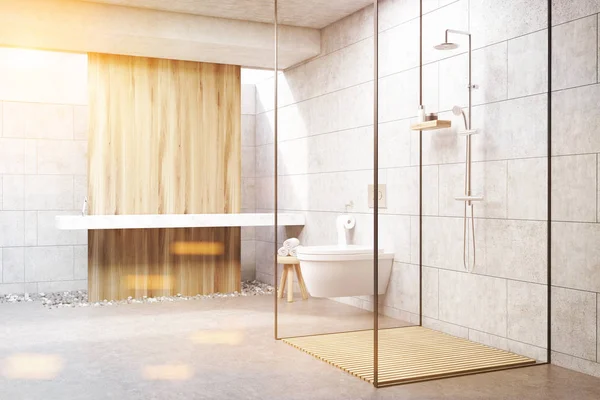 Gray shower interior, toned — Stock Photo, Image