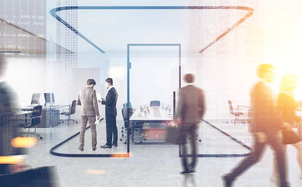 People in conference room with glass walls, double — Stock Photo, Image