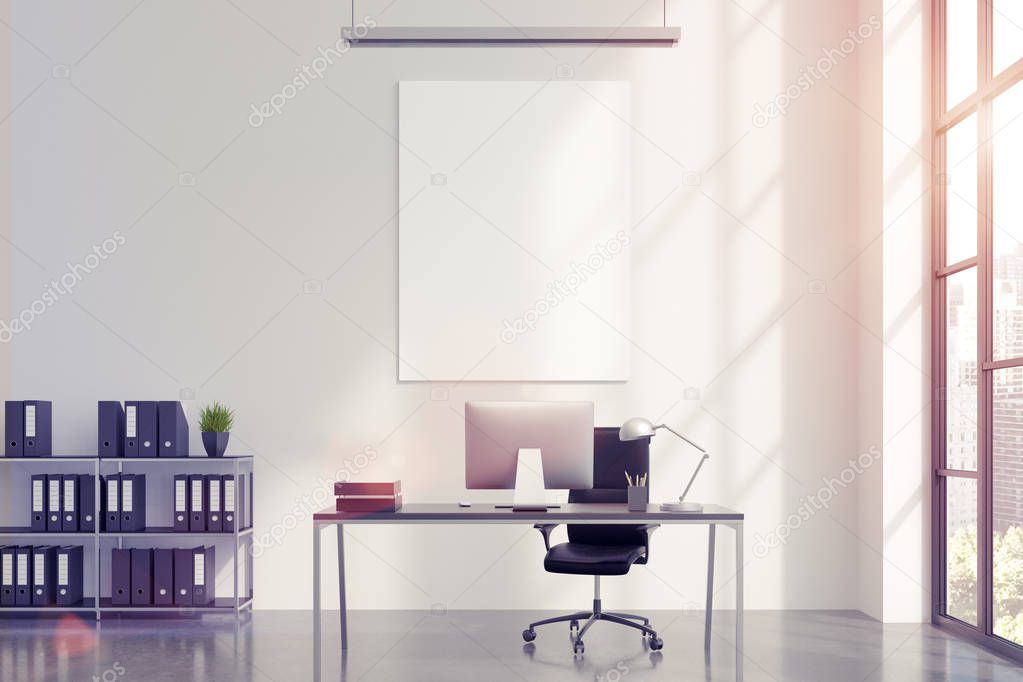 CEO office with poster, toned