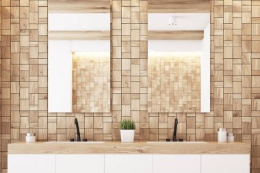 İki ayna banyo, ışık