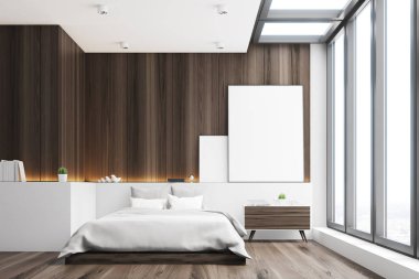 Karanlık yatak odası, ahşap, açık