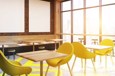 Cafe posterler, sarı, yüzü, tonda